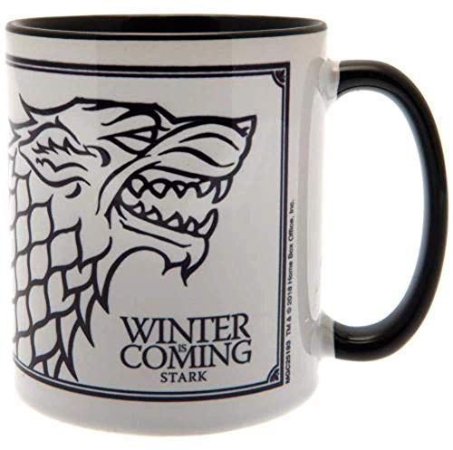 Pyramid International Game of Thrones (Stark) Black Coloured Inner Mug - 10Oz / 315Ml Ceramic Mug - One Size