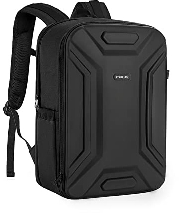 MOSISO kameraryggsäck, DSLR/SLR/spegelfri kameraväska vattentät symmetrisk geometrisk hårt skal med stativhållare och 15-16 tum laptopfack kompatibelt med Canon/Nikon/Sony