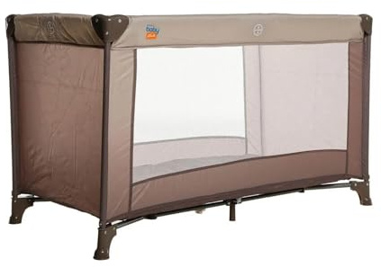 ebebek baby plus Eco Travel Cot | Lightweight, Fast Folding & Compact, with Travel Bag | Quilted Breathabl, Anti allergenic Firm Foam With Toddler Cots 76 x 123 x 64 cm (Beige)