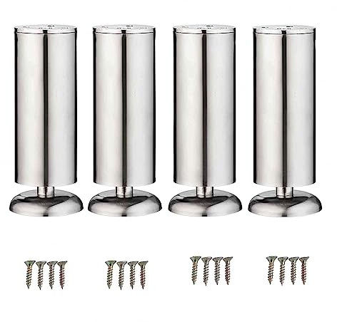 Verstellbare Füße, robust, 4 Stück, Möbelbeine für Betten, verstellbare Badewannenfüße, Edelstahl, verstellbar, für Zuhause, Küche, Tisch, Regalfüße, Silber-6 cm (2,3 Zoll) (Silber 30 cm (11,8 Zoll))