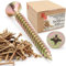 LUN FIX Lot de 500 vis universelles 5,0 x 30 mm - Cruciforme PZ2 - Tête plate - Vis à bois - Galvanisée jaune - Vis multi-usages - Vis cruciformes