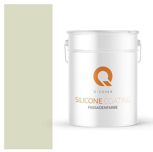 Q-COVER Fassadenfarbe 10 L Weiß-grün Silikonharz Fassadenfarbe Außen Wandfarbe Wetterfest