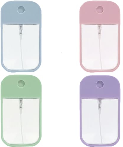 KASESSS 4 Pieces 45ML Perfume Atomiser, Small Perfume Travel Bottle, Card Perfume Atomisers Refillable, Clear Empty Perfume Bottles, Atomiser Spray Bottle for Travel Holiday,Outdoor Activities