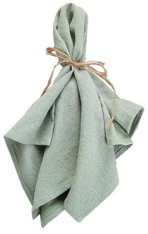 Stoffservietten in Salbeigrün, 10er-Set, Baumwollstoff, Servietten, Küchen-/Teetischtücher für die Hochzeitsdekoration im Bauernhausstil