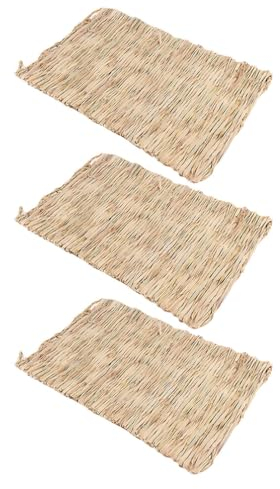 Happyyami 3stücke Teiliges Aus Geflochtenen Heubetten Für Kleintiere Natürliche Schlafmatte Für Meerschweinchen Kaninchen Hamster Weiche Und Sichere Unterlage Für Kleine Haustiere