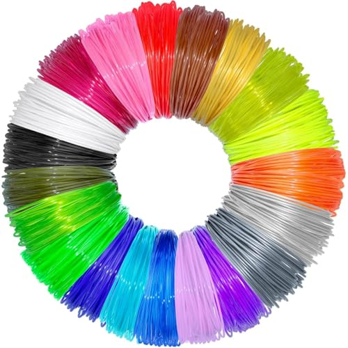 Tokaneit 3D Stift Zubehör Filament, 20 Farben 3D Druck Filament, 100M, 1.75mm, PLA, 50g, für MYNT3D, SCRIB3D, Dikale