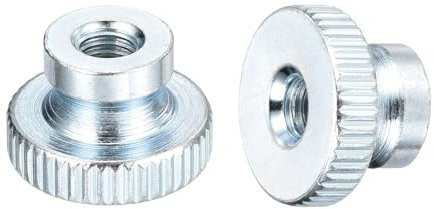 sourcing map Knurled Thumb Nut, 18Pcs M5x0.8mm Iron Round Knobs Fasteners for 3D Printer Parts, Silver Tone