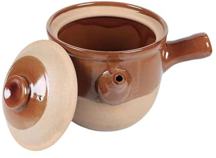 SiaBiced Bollitore per Tisane, 2 L, con Manico, Coperchio, Casseruola di Terracotta, Pentola di Terracotta, Fornello per Medicina Cinese per Uso Domestico All&