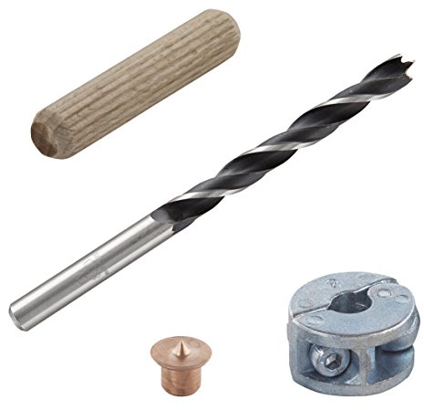 wolfcraft 2917000 - Kit d'Assemblage par Tourillons - Réalisation d'Assemblages Bois Chevillés - Diamètre 8 mm