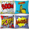 JOTOM Cushion Covers Decorative Square Throw Pillow Cover Sofa Car Pillowcase for Outdoor Home Bed Decor 45cm x 45cm,Set of 4 (BOOM POP)