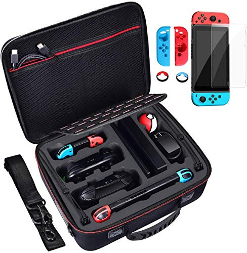 Diocall Deluxe Hard Carrying Case Compatible with Nintendo Switch and Switch Oled 2021, Travel Bag Fit Switch Pro Controller