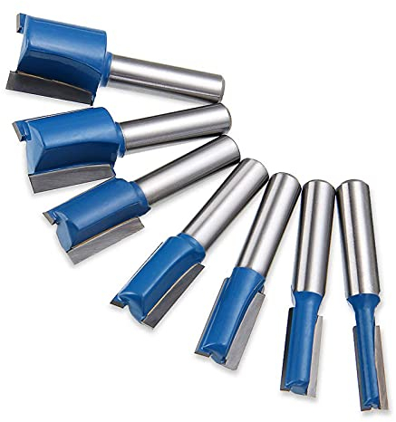 Opaltool 8mm Shank Straight Router Bit Set Milling Cutter Bits 6mm 8mm 10mm 12mm 14mm 18mm 20mm for DIY Woodworking Tools Groove Chisel bits