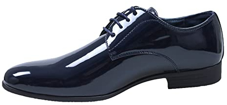 Evoga Zapatos de hombre Class azul oscuro charol Man's Shoes Elegantes Formales Ceremonia, turquesa, 42 EU