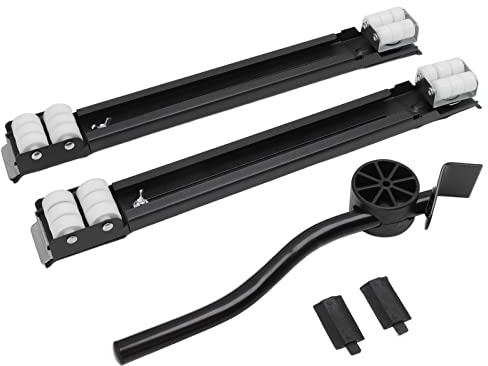 Rodillo Extensible para Aparatos, Base Rueda Universal con Cojinete Carga 300 Kg, Deslizador Electrodomésticos Base Retráctil con 24 Ruedas Mejoradas para Lavadoras Neveras, Armarios(Negro)