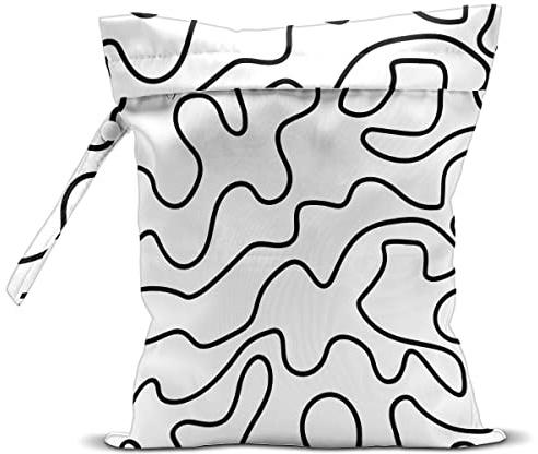 zcyxuuw Wet Bag, Wet Dry Bag, Wet Bag for Swimsuit, Travel, Beach, Pool, Windeln, Dirty Yoga Gym Clothes, Makeup Bag, Waterproof Reusable Minimalist Aesthetic Line Art Geometric Decor