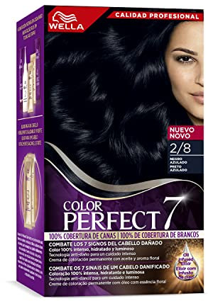Wella Color Perfect - Tinte de Coloración Permanente para un Cabello Hidratado y Luminoso - Tono Negro Azulado