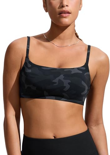 CRZ YOGA D-DD Scoop Neck Bikini Tops | Removable Pads, Adjustable Spaghetti Straps, Swim, Bathing Suit Bra for Women