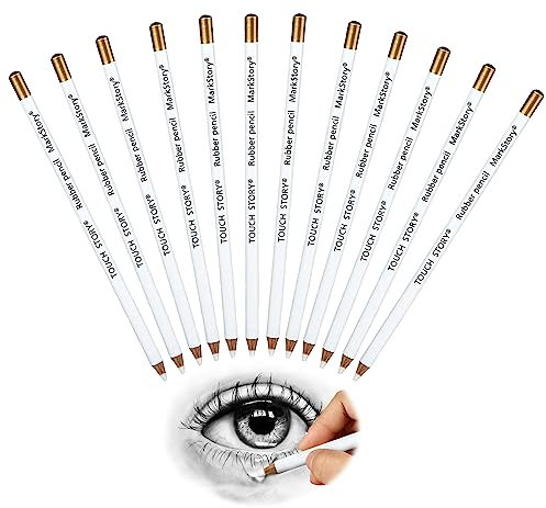 Radiergummi Radierstifte Radierer in Stiftform Zeichenstift Radiergummi zum Zeichnen Radierer für Künstler Detail Radierstift Zeichenstift Radier gummi Für Feine Details Skizzieren Highlight Pen, 12St