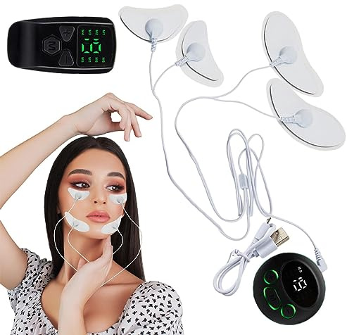 Yusheng Masseur Facial EMS - Stimulateur Musculaire Facial Portable à Faible Bruit,Machine multifonctionnelle Levage Visage d'ems d'exercice Amincissant Visage V pour stimuler Les