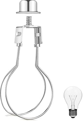 XZEIT Adattatore a Clip per Lampadina e Paralume, Supporto per Paralume con Tappo Terminale (1pc, Argento)