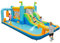 GYMAX Kids Bouncy Castle, 7 in 1 Inflatable Water Park with 2 Slides, Splash Pool, Water Cannon, Basketball Hoop, Boxing Sandbag & Ring Toss, Giant Children Bounce House for 3-10 Years Old