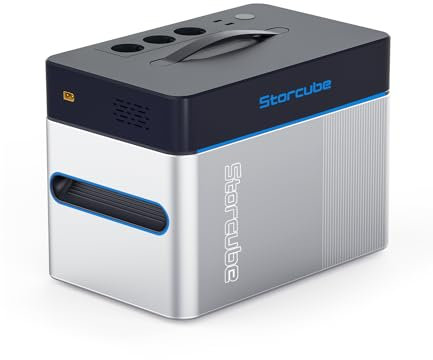 STORCUBE Station d'alimentation portable S1000 avec hub d'alimentation et batterie de balcon S1000, batterie LiFePo4 1024 Wh avec 1000 W/3 sorties CA, stockage d'énergie mobile pour camping, urgence,