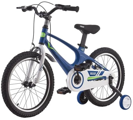 LSBIKE Kids Bike 14 16 18 Inch Magnesium Alloy Boys Girls Children Bicycle with Stabilizers Ages 2-9 Years Blue Pink Bicycle Double Brakes Training Wheel Freestyle Children Bike (18 inch Blue)