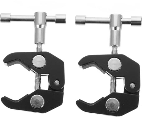 HOMSFOU Pince de Serrage Multifonction pour Caméra en Alliage d'Aluminium, Filetage 1/4 et 3/8, Ouverture 5,5 CM, Lot de 2, pour Barres et Éclairage