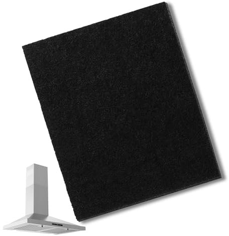 WAIZHIUA Filtre universel pour hotte aspirante, filtre à graisse à charbon actif, filtre à charbon actif, convient à toutes les hottes, 47 x 57 cm, découpable, noir