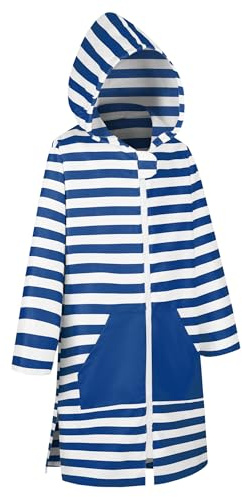 DiaryLook Kids Hooded Beach Towel Robe Teen Poncho Towel Swim Cover Up with Zip Quick Dry Changing Robe Surf Poncho Bathrobe Boys & Girls