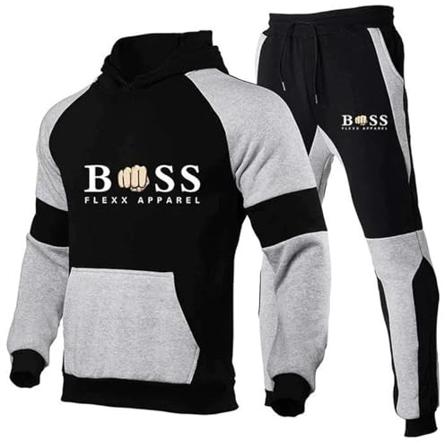 Vhersily Chándal de invierno completo para hombre, sudadera con cremallera y capucha, 2 piezas, sudaderas y pantalones, conjunto Tracksuit, chándales de gimnasia afelpada, camiseta completos para