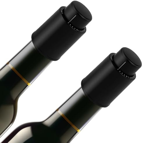 [2 PACK] Premium Vacuum Wine Preserver Stopper, Wine Preserver with Time Scale Record.Airtight Wine Bottle Preserver For Wine Enthusiasts & Gift Buyers.Set Of Wine Corks For Fresh Wine Bottles（Black）
