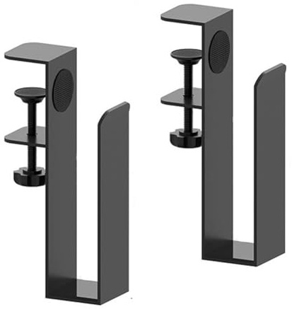 Kivivaka Soporte lateral de escritorio ajustable para laptop, soporte de almacenamiento de metal para portátiles de hasta 11 libras, se adapta a escritorios de 0.3 a 2.36 pulgadas de grosor, color