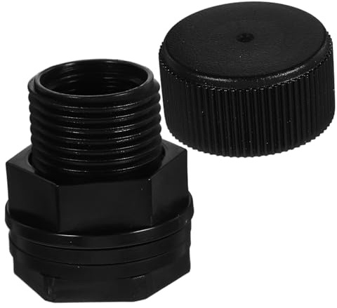Milisten Conector de Tanque de Agua con Doble Rosca 3/4 para Barriles de Lluvia y Acuarios, Accesorio de Mamparo Transparente con Junta de Sellado, Conexión Rápida Antirretorno