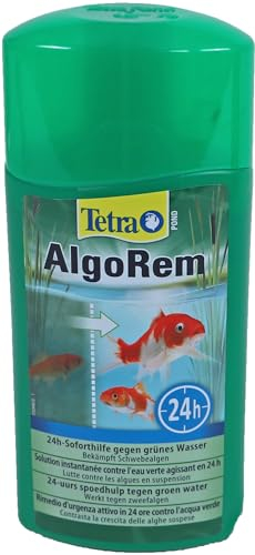 Tetra Pond AlgoRem – Traitement de l’Eau des Bassins de Jardin – Elimine l’eau verte et Limite la formation des Algues – Favorise une Eau Claire et Saine en 24H – 500 ml