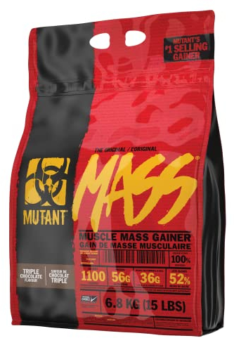 MUTANT MASS – Mélange de protéines de lactosérum et de caséine en poudre pour prise de masse pour boissons, shakes et smoothies péri-entraînement riches en calories Trio de chocolat 6,8 kg