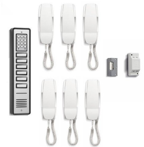 TC282- Bell BL106-6 6WAY Bellini Combined Audio Door Entry INTERCOM System with Coded KEYPAD Access & Lock Release