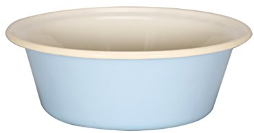Karl Krüger Schüssel, Emaille, Pastell-Blau-Creme, 28cm