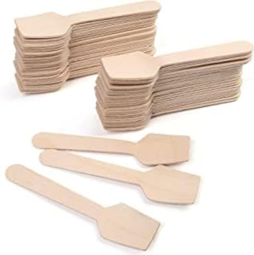 HOT BARGAINS 100Pcs Wooden Ice Cream Spoons Mini (95mm/3.7)