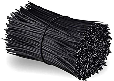 Chingde Fil Enduit en Plastique, 200 pièces Serre câbles, Cravates demballage, Attaches Torsion câble, Cravates torsadées pour Regroupement métiers (Noir)