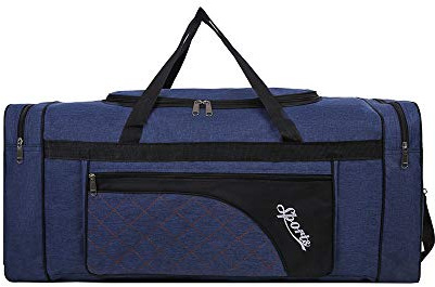Sipobuy Borsa da viaggio pieghevole da 80 l, borsa sportiva da palestra, scomparto per scarpe, leggera e impermeabile, grande capacità, unisex (blu), Blu