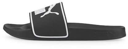 PUMA Unisex Leadcat 2.0 Slide Sandal, Black White, 44.5 EU