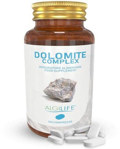ALGILIFE Calcio e Magnesio e Vitamina D Integratore Vegano (100 Compresse, scorta 3 Mesi) Integratore Calcio, Integratore Magnesio con Vit D per Ossa, Denti, Articolazioni e Vitamina B6 per Stanchezza