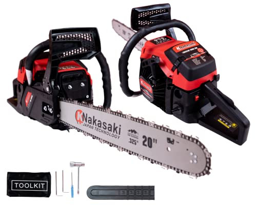 Motosierra Poda De Gasolina 78cc y 3,8cv Con Espada De 20'', Arranque Easy-Start, Sistema Anti-Vibración, Incluye Protector De Espada y Kit De Reparo