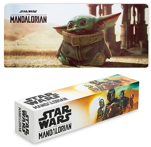 Disney Tapis de Souris XL Dessous de Bureau Mouse Pad Format 80x36 cm Accessoire de Bureau Lilo et Stitch Mandalorian (Multicolore Mandalorian)
