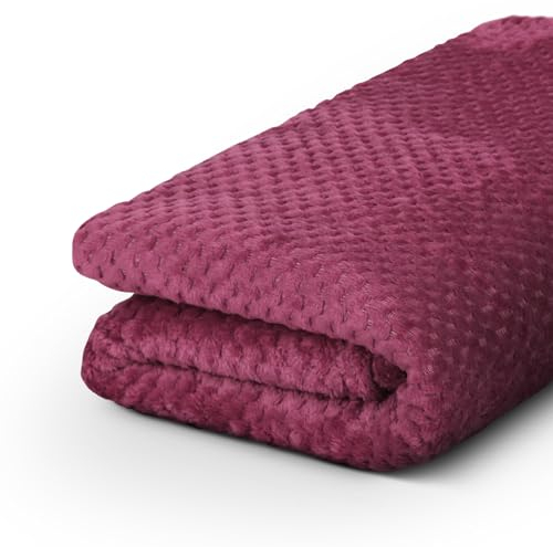 Kuscheldecke Cashmere Touch 150x200cm (Weinrot) 250g/m² - Flauschige Wohndecke für Sofa, Couch und Bett, Tagesdecke Oeko-TEX - Sofaüberwurf