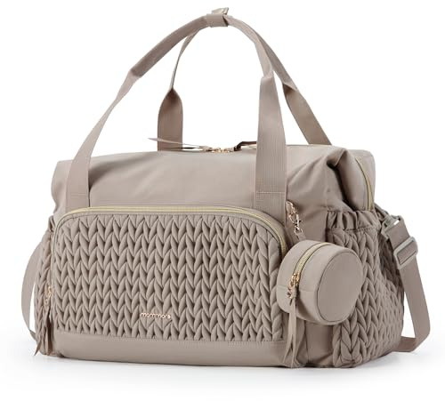 mommore Diaper Bag Tote, Large Capacity Travel Diaper bags, Hospital Bag for Labor Delivery, Baby Bag with Pacifier Case, Changing Pad