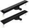 Duschrinne 100cm Schwarz Matt Befliesbar Extra Flach Edelstahl komplettset duschabfluss bodenablauf 360 Grad Siphon mit Geruchsstop und Haarsieb Größen 30cm -120cm