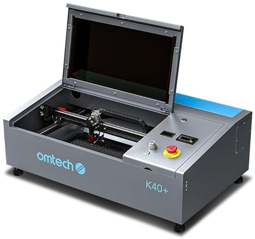 OMTech K40+ 40W CO2 Laser Engraver, 200x300mm Desktop Laser Engraving Machine for Home Use,300mm/s Laser Engraver Cutter with Adjustable Laser Head Air Assist for Wood Glass More