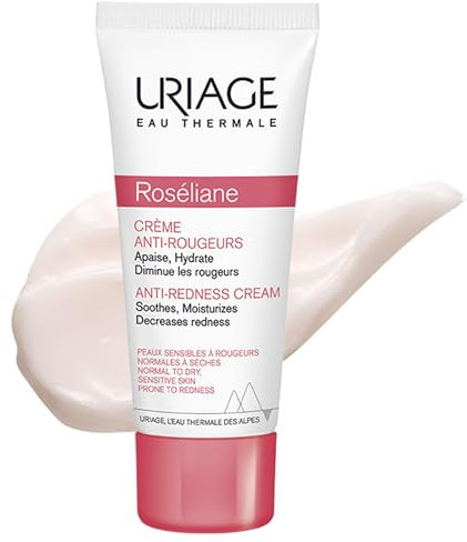 Uriage Roseliane Crème Anti-Rougeurs - Beurre de Karité, Extraits de Ginseng et d'Algues - Apaise, Hydrate, Réduit Visiblement les Rougeurs - Crème Visage Riche - Confort Durable - Non Comédogène 40ml